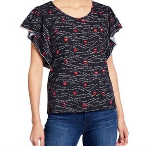 Perfect for ❤️ Valentine’s Day ❤️: Nicole Miller Black Tee, NWT
